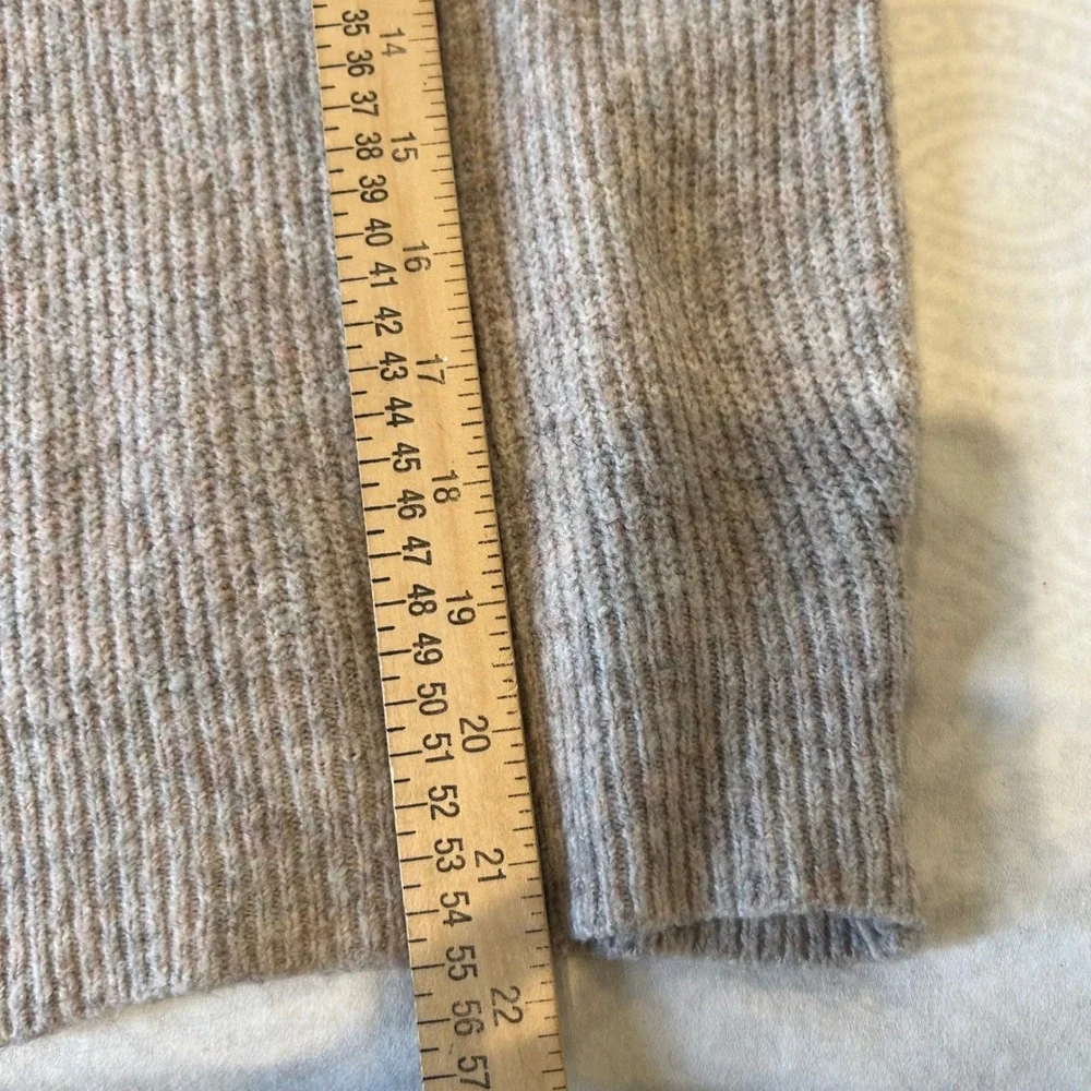 Women‎ Sweater Knit Collared Pullover Long Sleeve Blush Beige Size M Soft Cozy